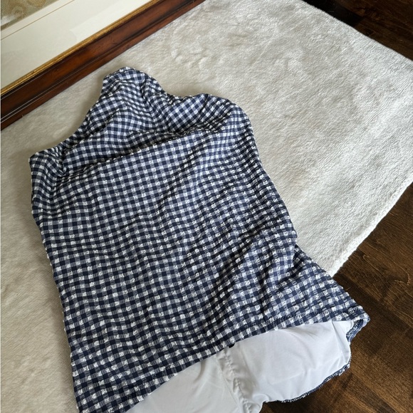 Adorable seersucker gingham navy and white one piece - Picture 2 of 3